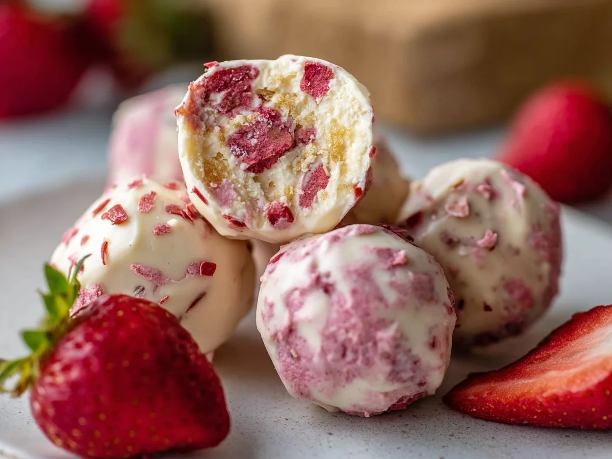 Strawberry Cheesecake Protein Balls | No Bake & 8g Protein - Image 1