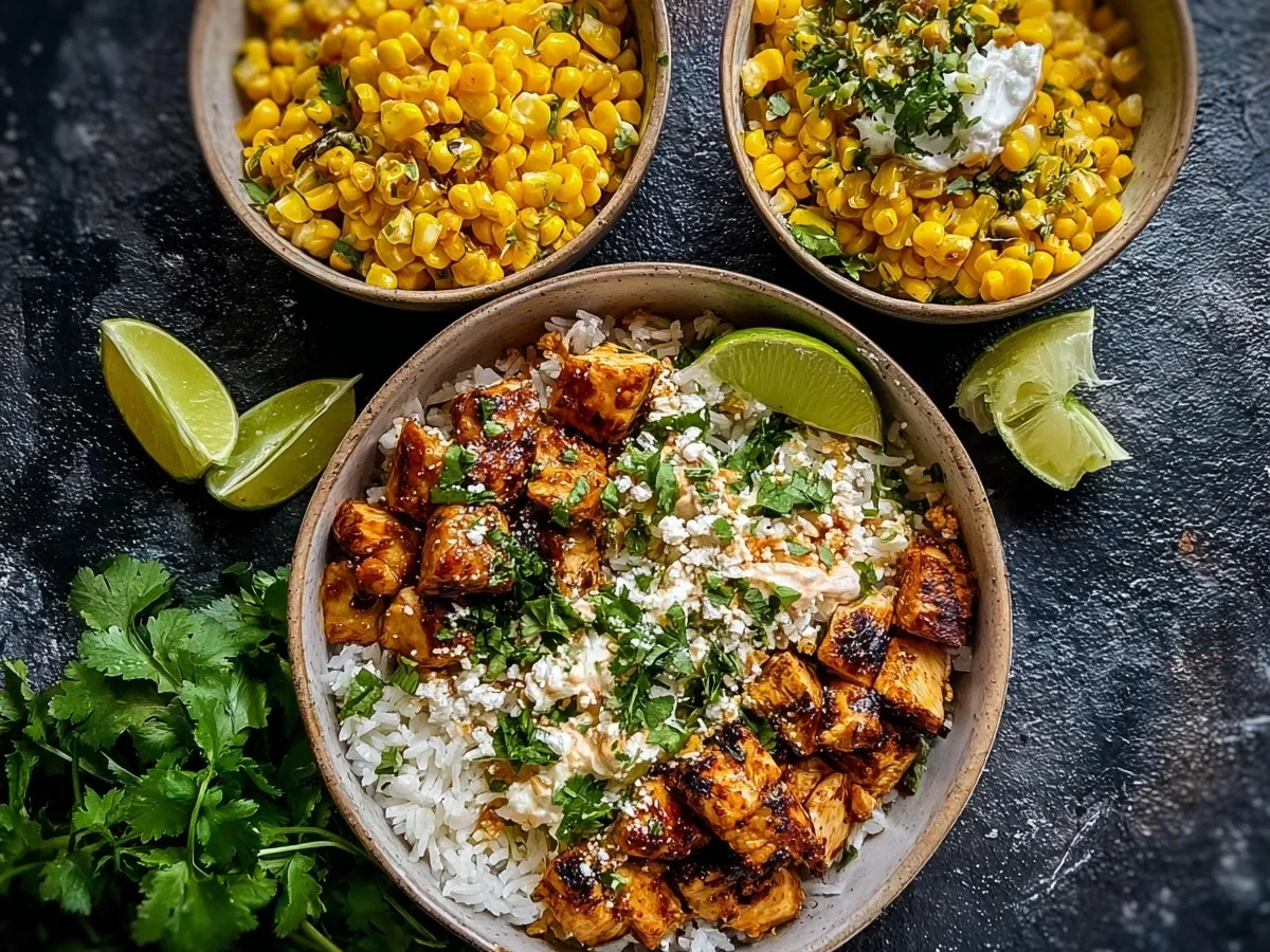 Street Corn Chicken Rice Bowl: High Protein Meal Prep - Image 1