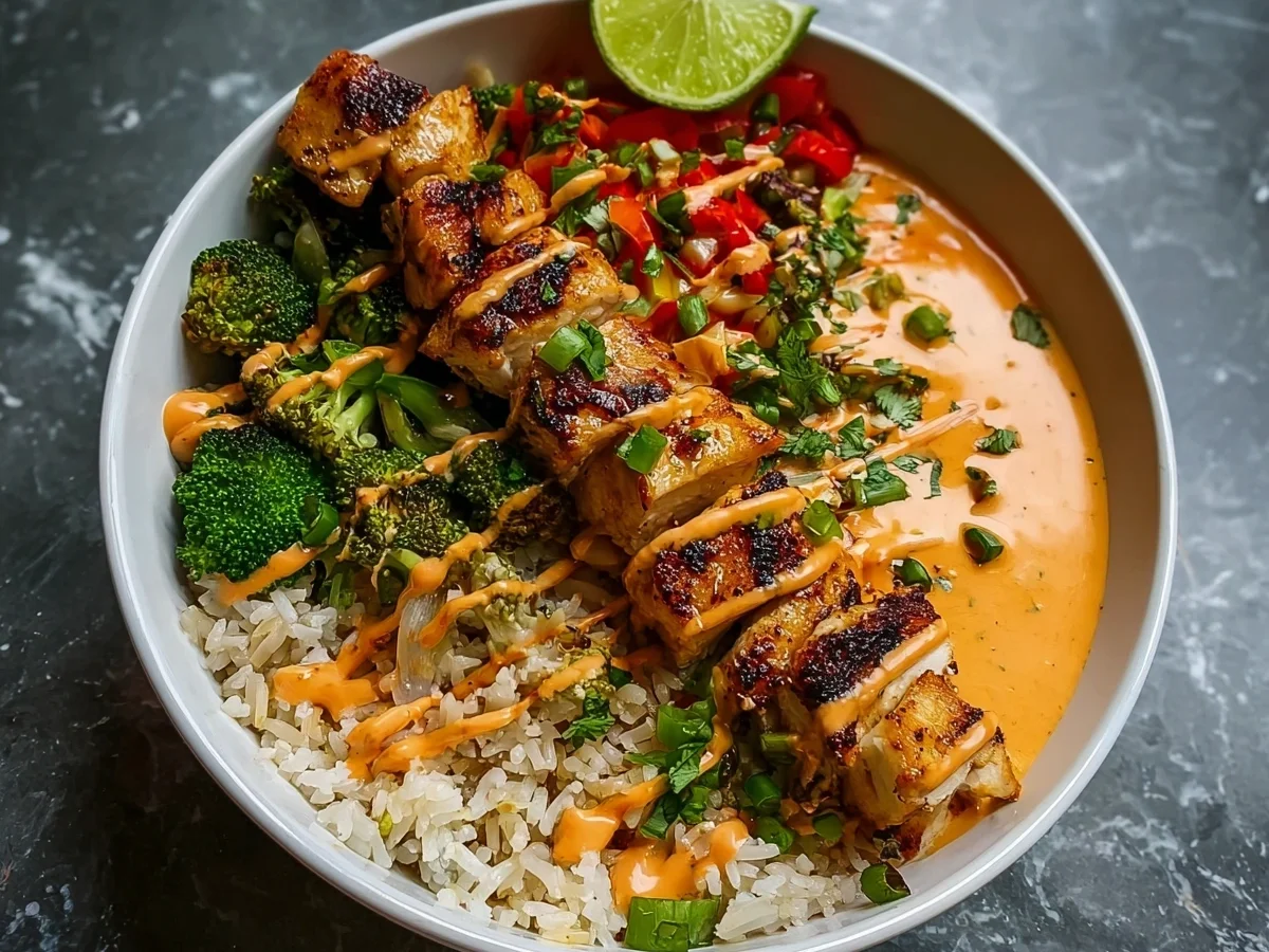 Sweet Chili Chicken Meal Prep Bowl with Coconut Lime Drizzle - Image 1