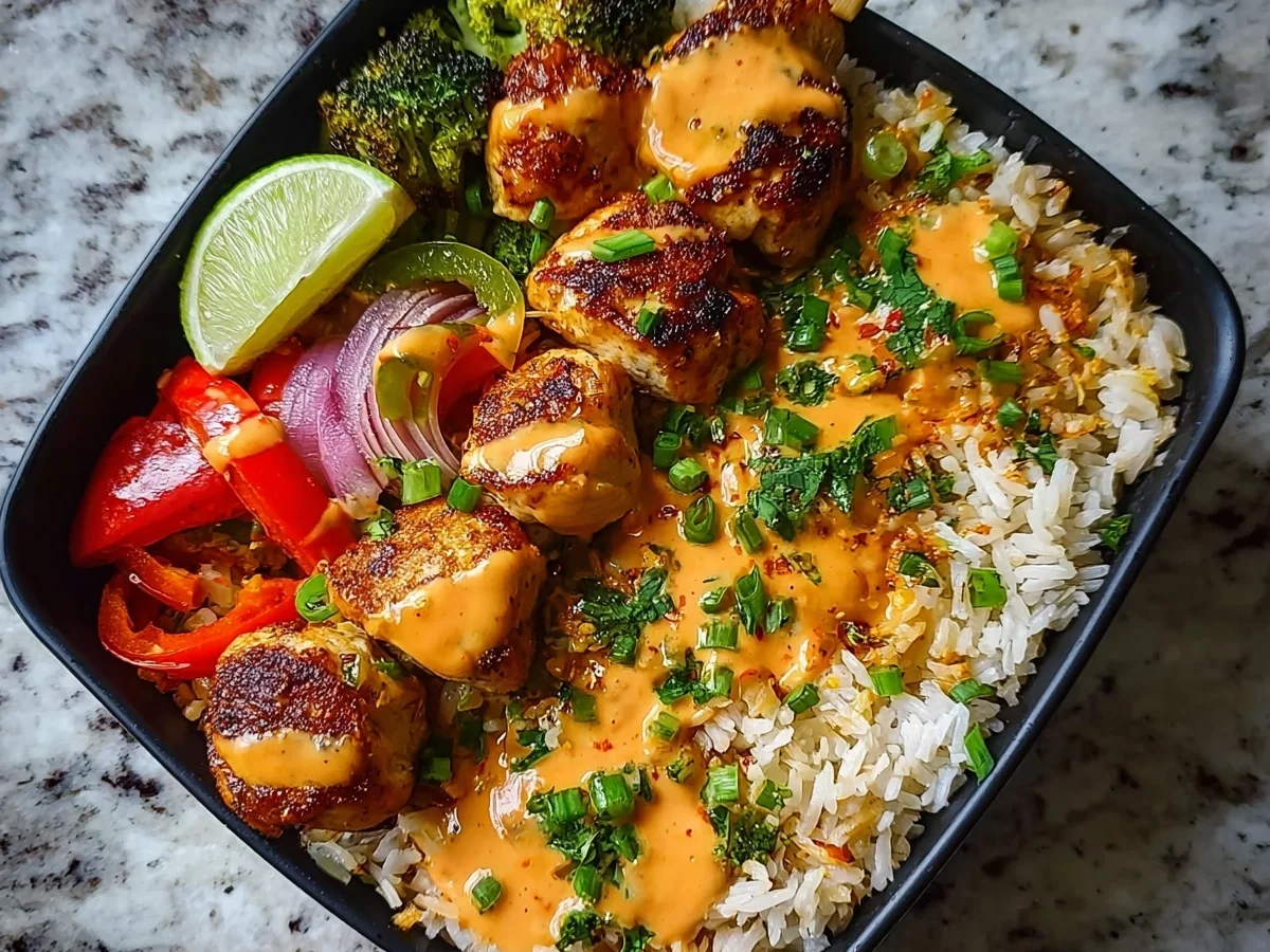 Sweet Chili Chicken Meal Prep Bowl with Coconut Lime Drizzle - Image 2