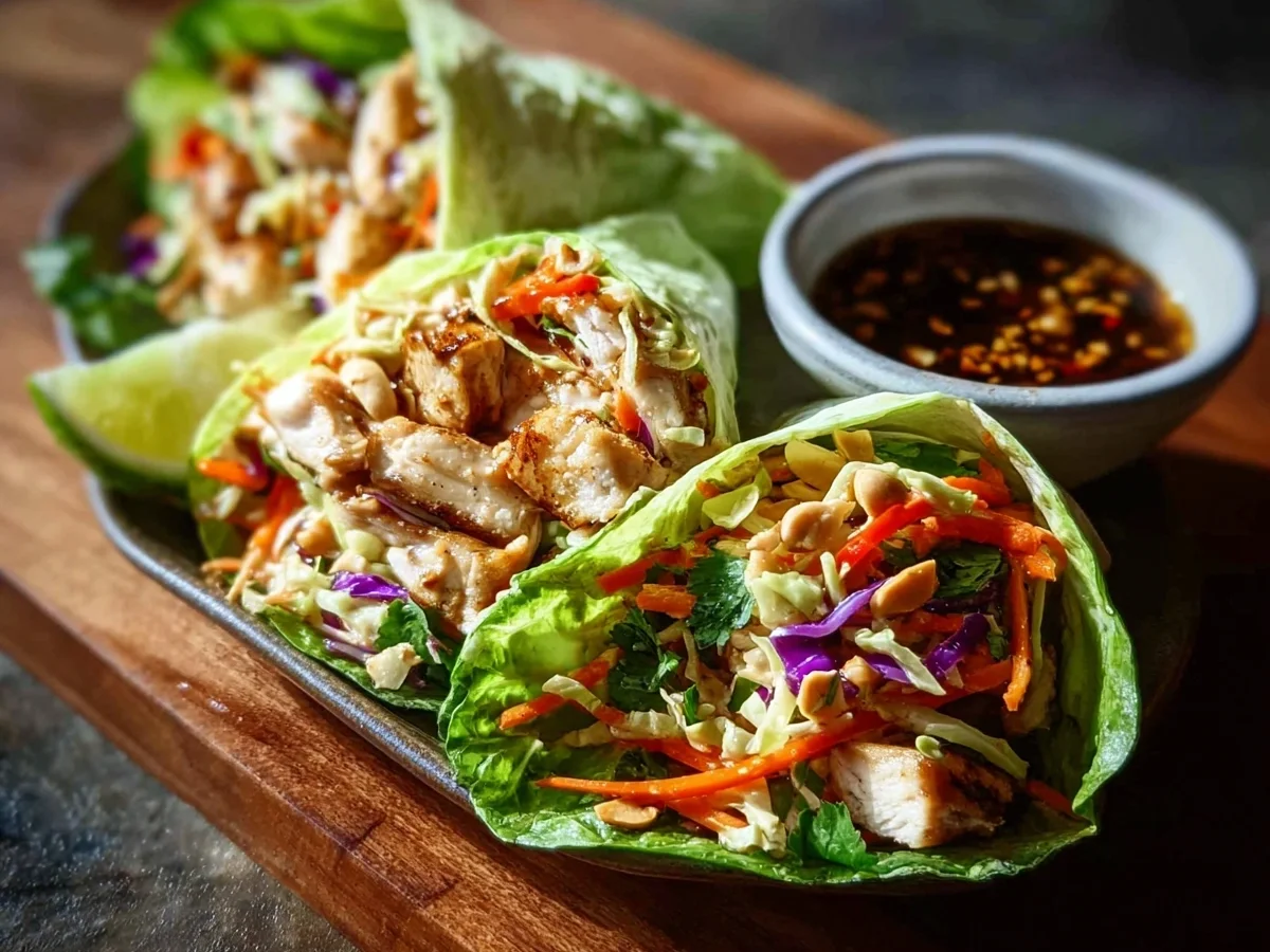 Thai Chicken Wraps with Crunchy Asian Slaw - Image 1