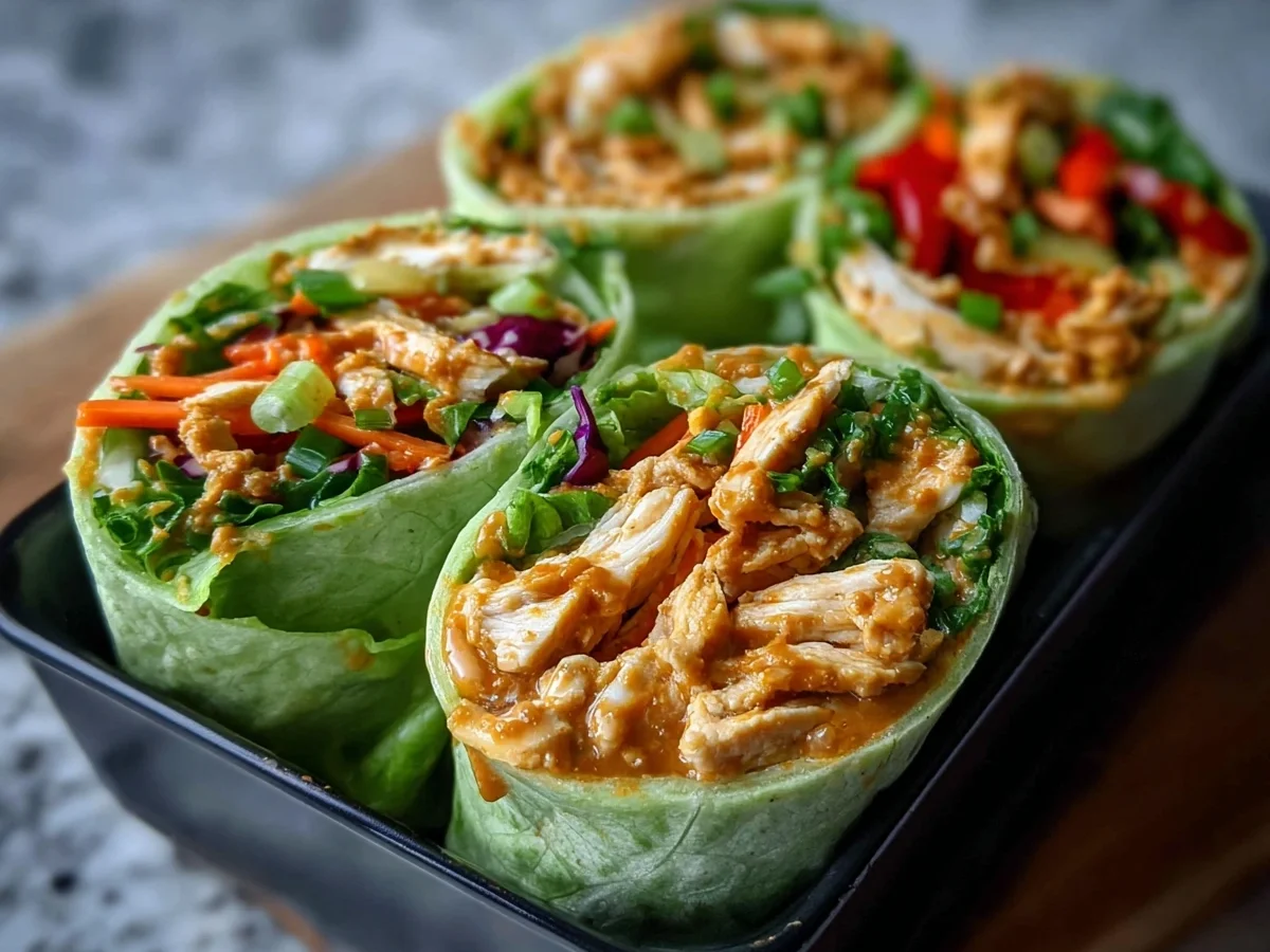 Thai Peanut Chicken Wraps: 32g Protein, Quick Meal Prep - Image 1