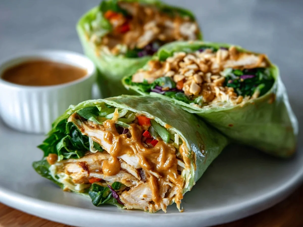 Thai Peanut Chicken Wraps: 32g Protein, Quick Meal Prep - Image 2
