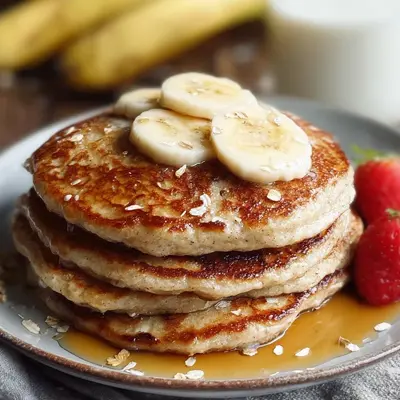 3-Ingredient Fluffy Banana Oatmeal Pancakes