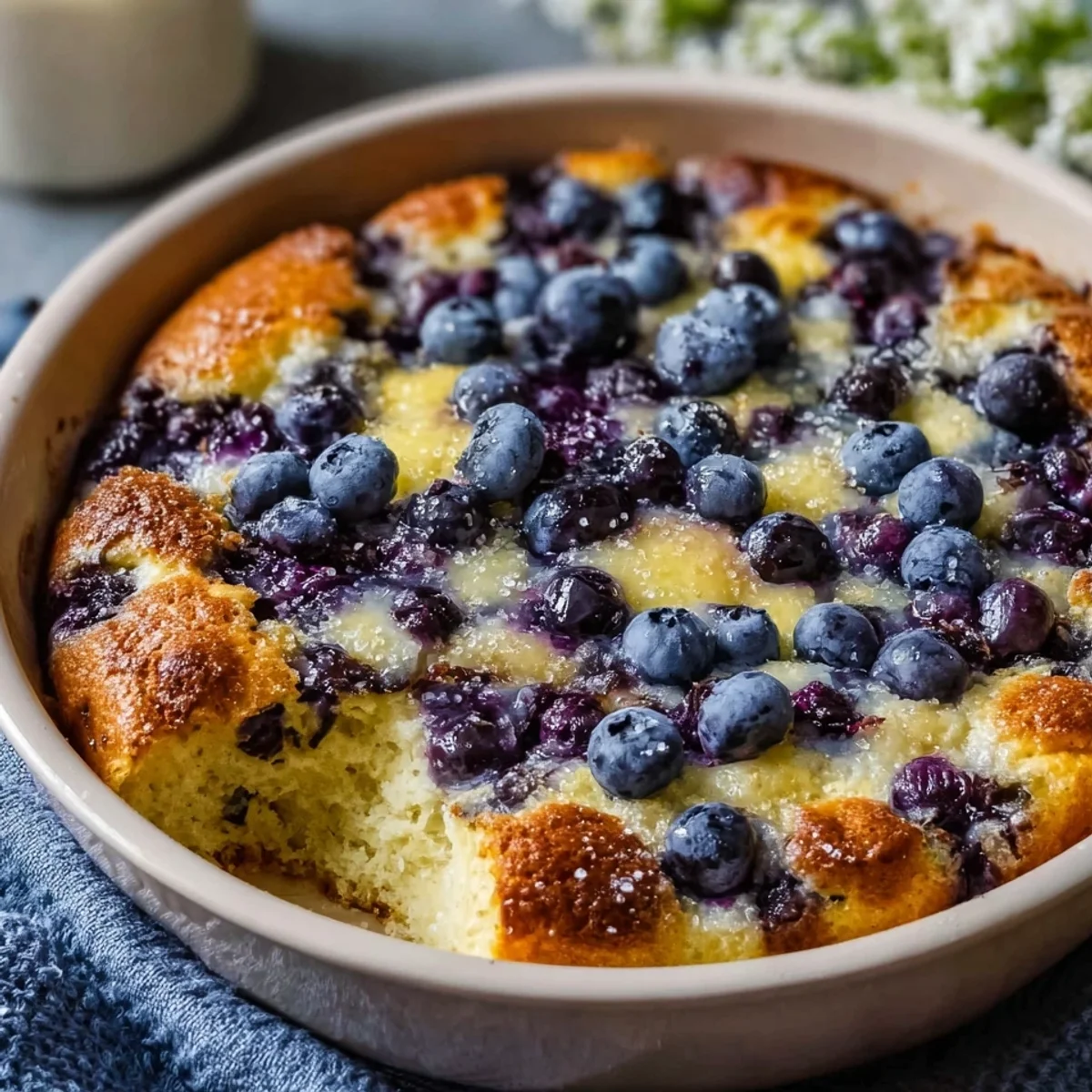 Creamy Blueberry Cottage Cheese Breakfast Bake
