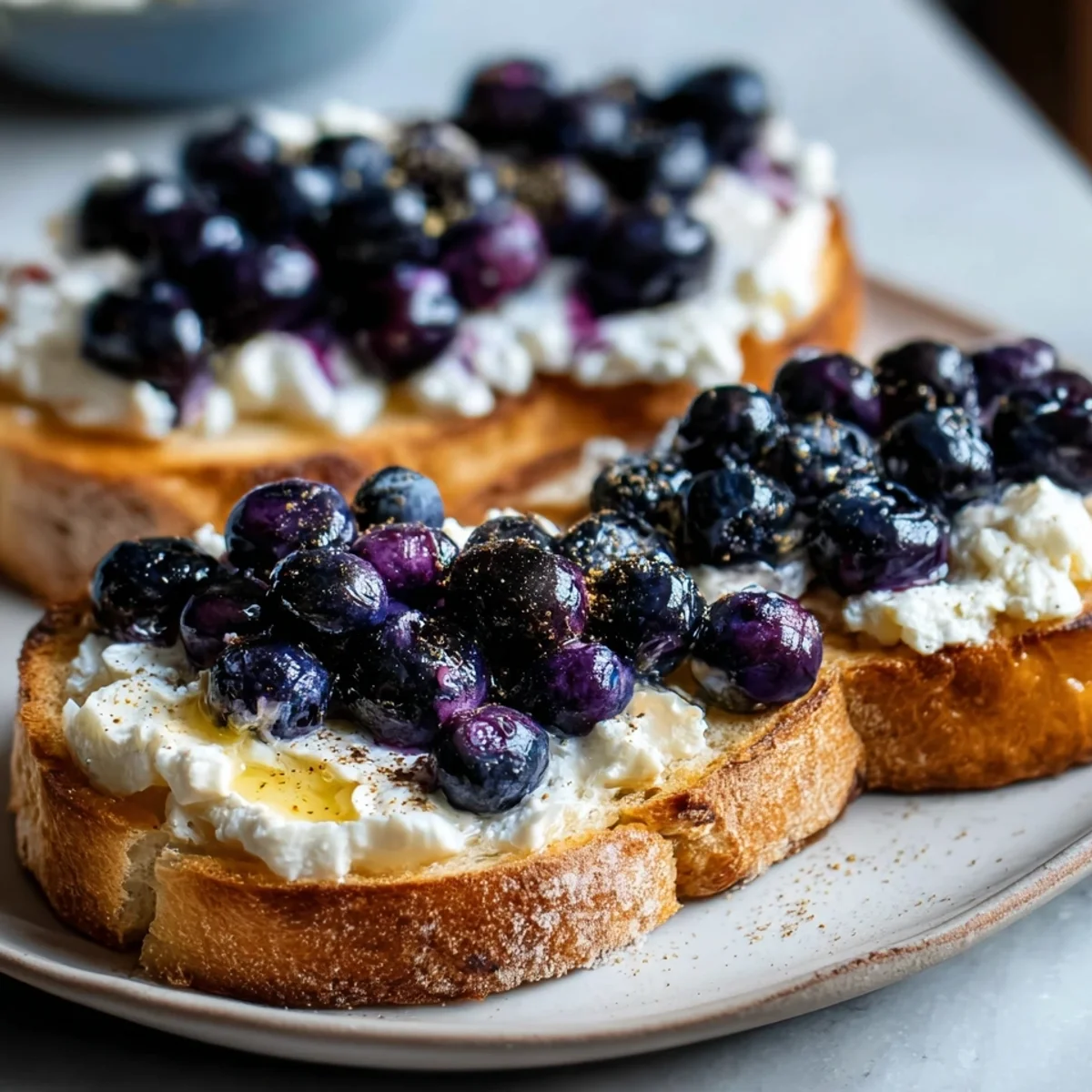 Crispy Air Fryer Blueberry Cottage Cheese Toast Recipe