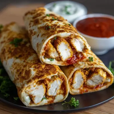Crispy Air Fryer Chicken & Mozzarella Wraps