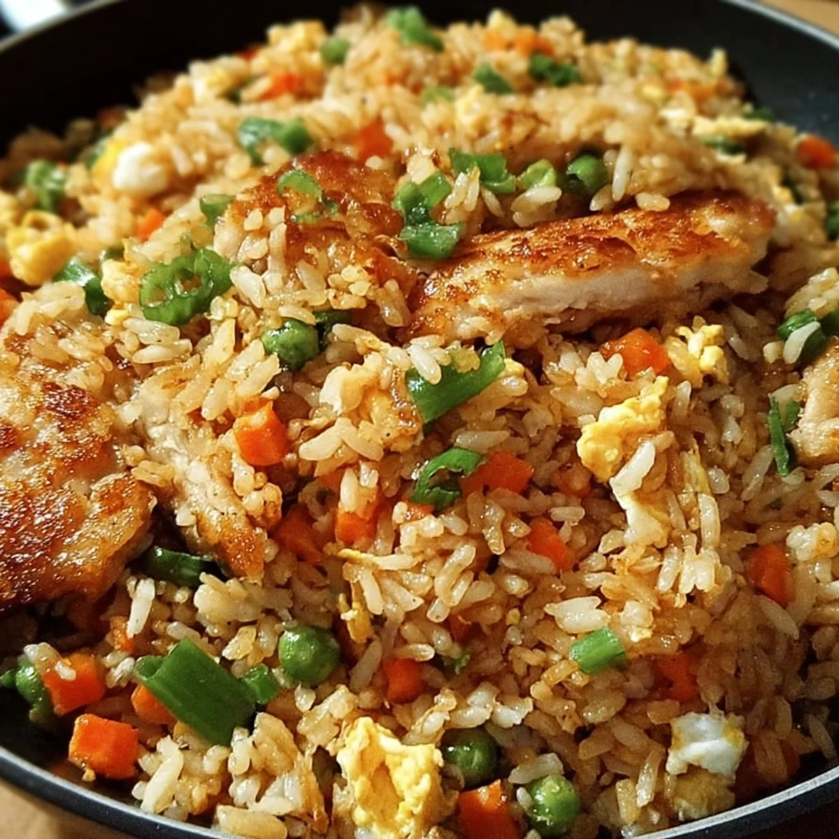 Crispy Garlic Chicken Fried Rice: High Protein Meal