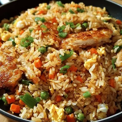 Crispy Garlic Chicken Fried Rice: High Protein Meal