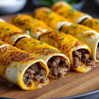 Garlic Butter Beef Cheeseburger Rollups Recipe