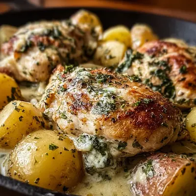 Garlic Parmesan Crockpot Chicken & Potatoes Recipe
