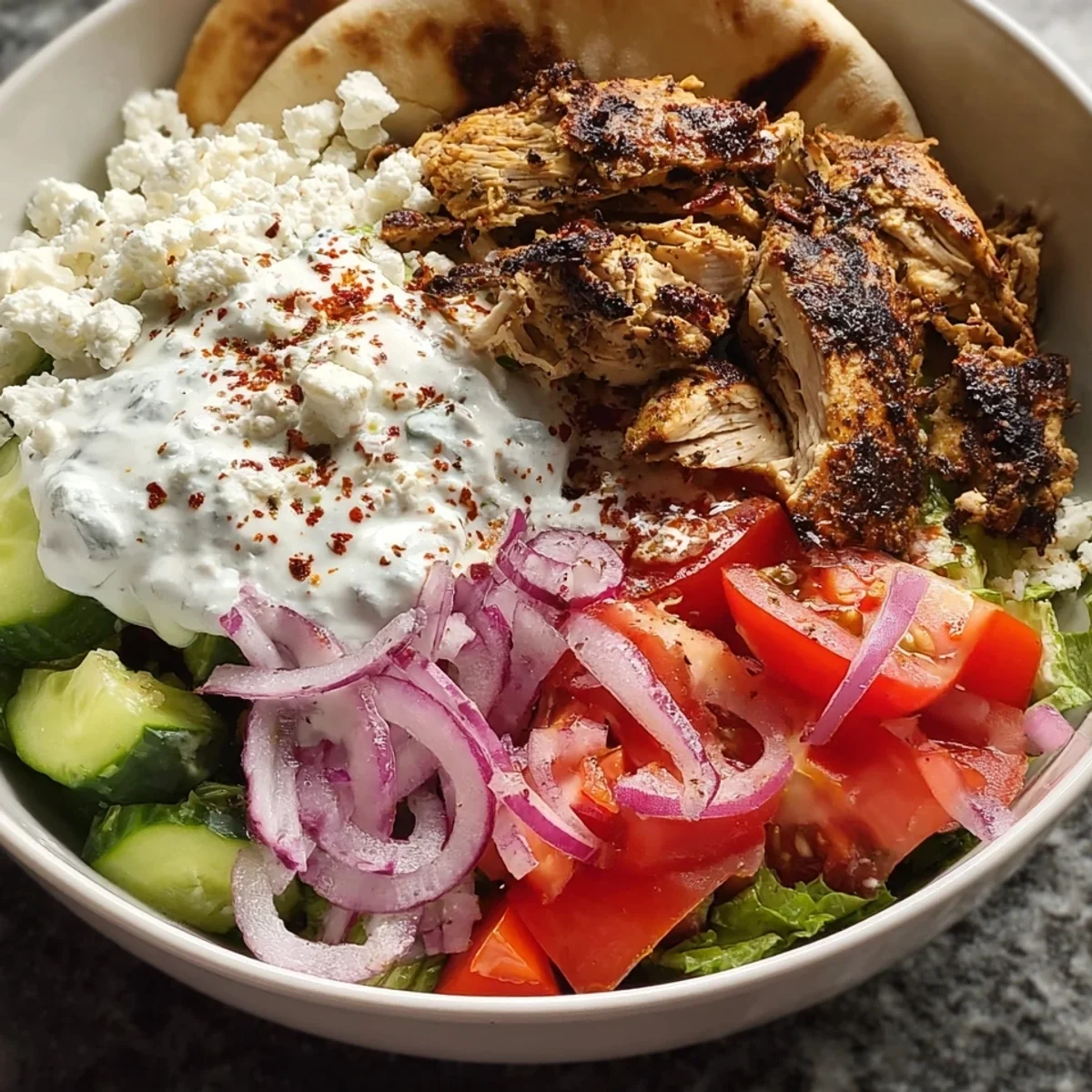 Greek Chicken Gyro Bowl: 35g Protein Meal Prep