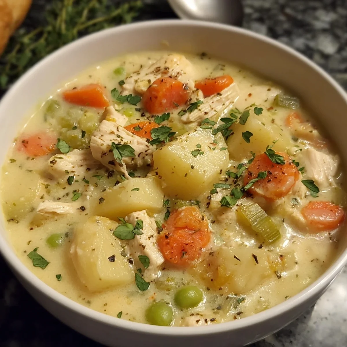 Healthy Chicken Pot Pie Soup: Protein-Packed & Easy