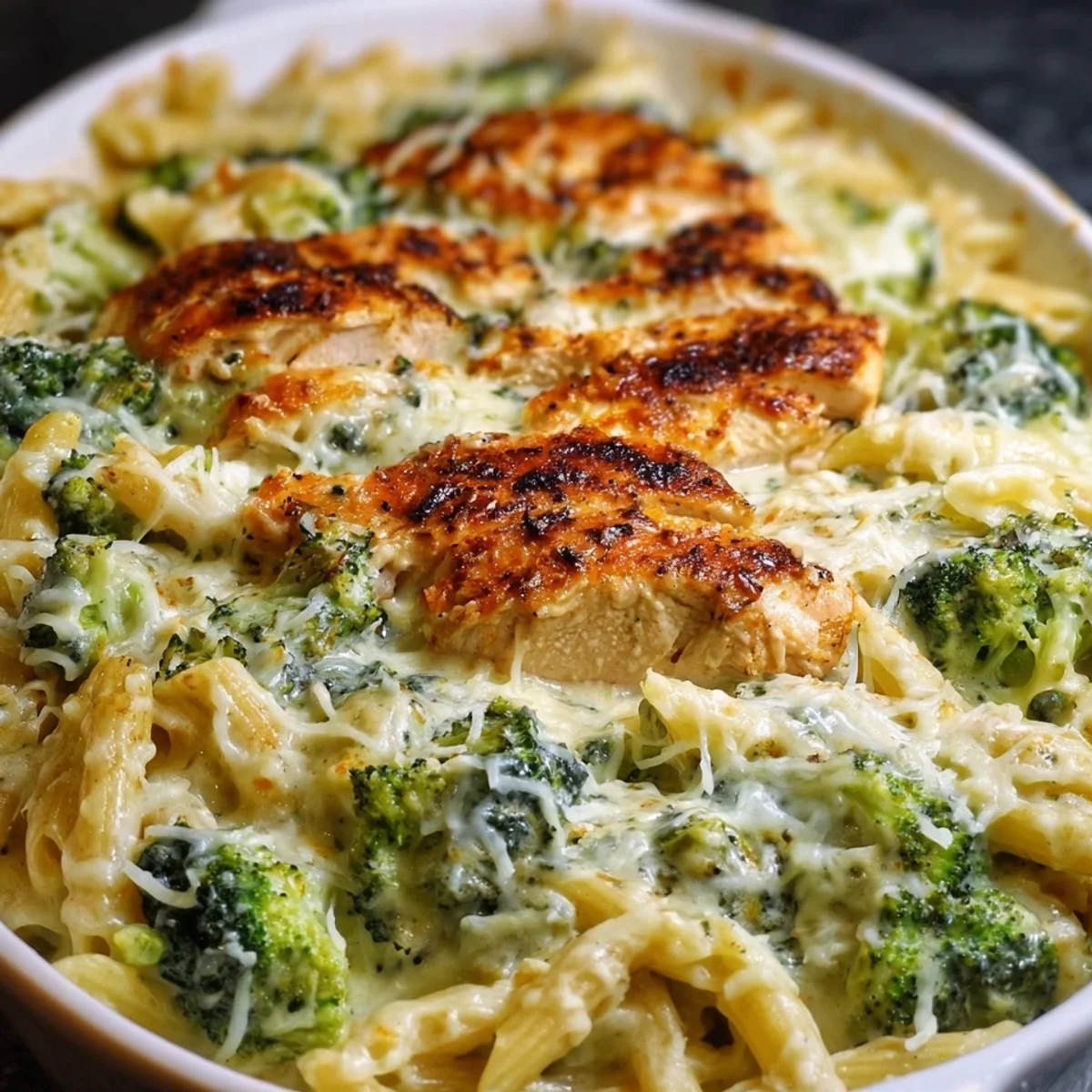 High Protein Alfredo Bake: Creamy Comfort