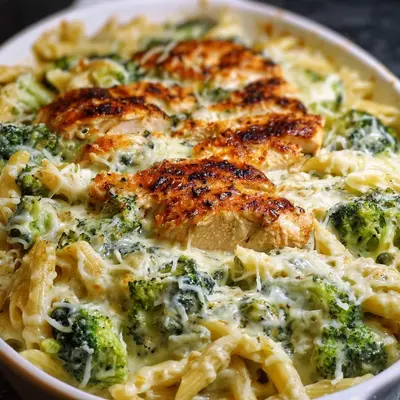 High Protein Alfredo Bake: Creamy Comfort