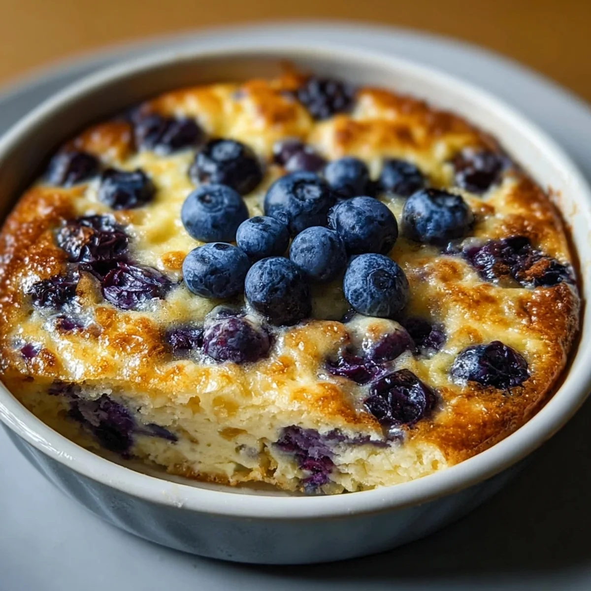 High Protein Blueberry Cottage Cheese Breakfast Bake