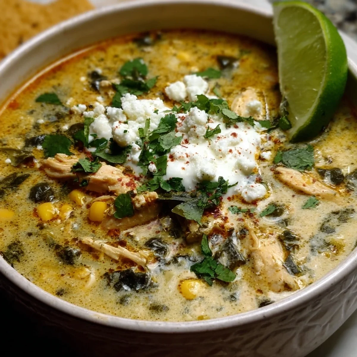 High-Protein Chicken Poblano Soup: Easy & Creamy