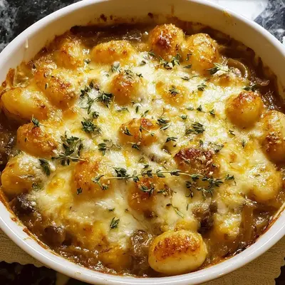 High Protein French Onion Gnocchi Dinner Recipe