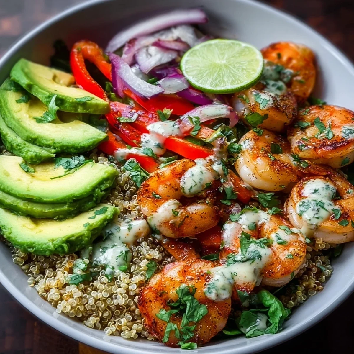 High Protein Shrimp Quinoa Bowl | Meal Prep Ready