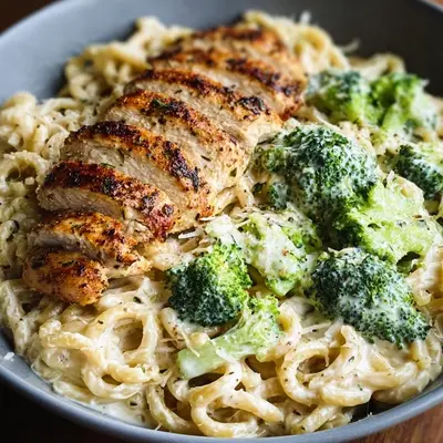 High Protein Skinny Chicken Broccoli Alfredo Recipe