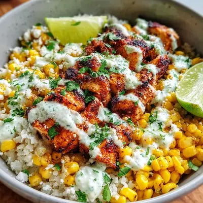 High Protein Street Corn Chicken Bowl - Quick Meal Prep