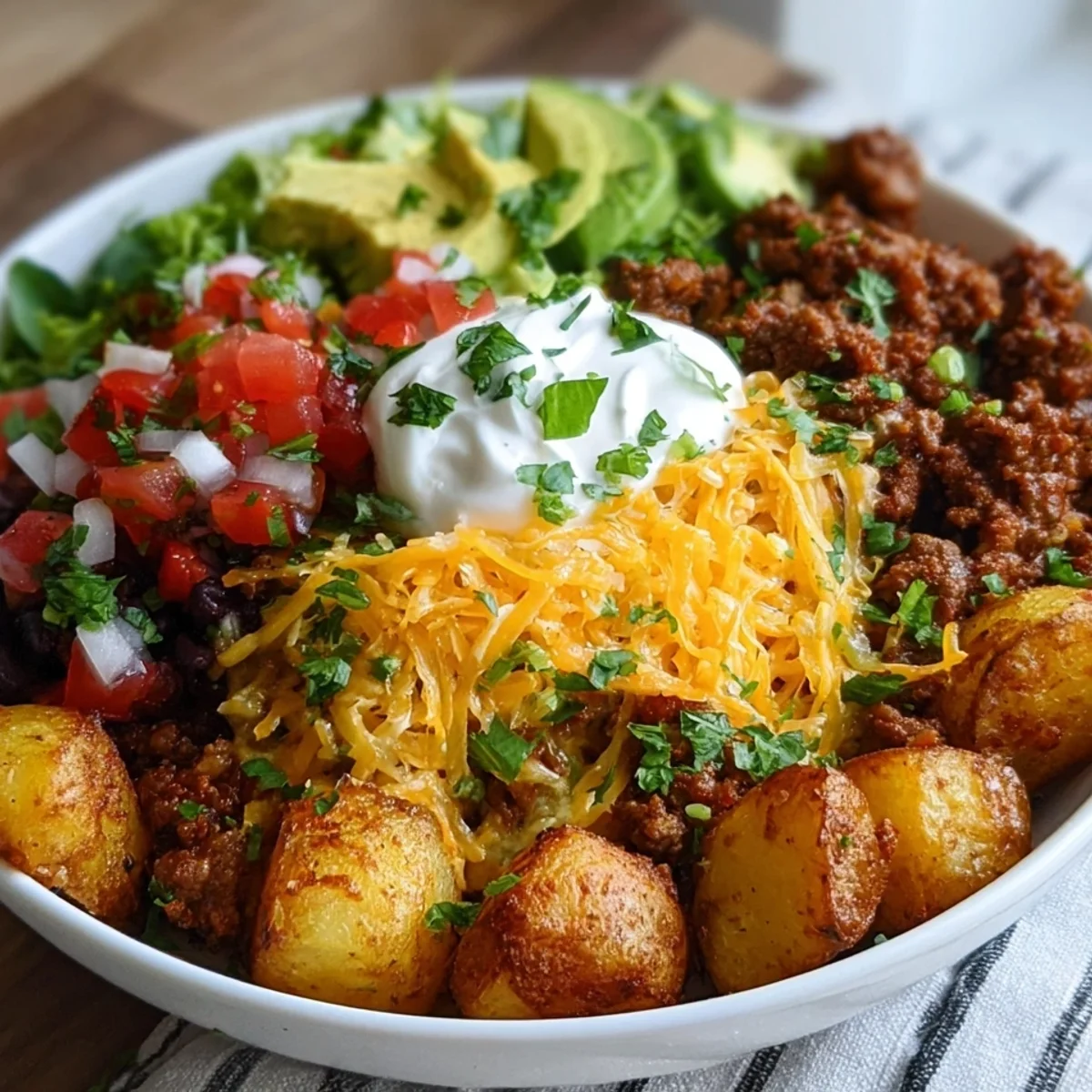 Loaded Potato Taco Bowl for Hearty Meal Prep