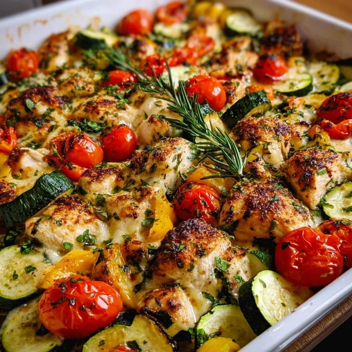 Mediterranean Chicken Zucchini Bake | Healthy One-Pan