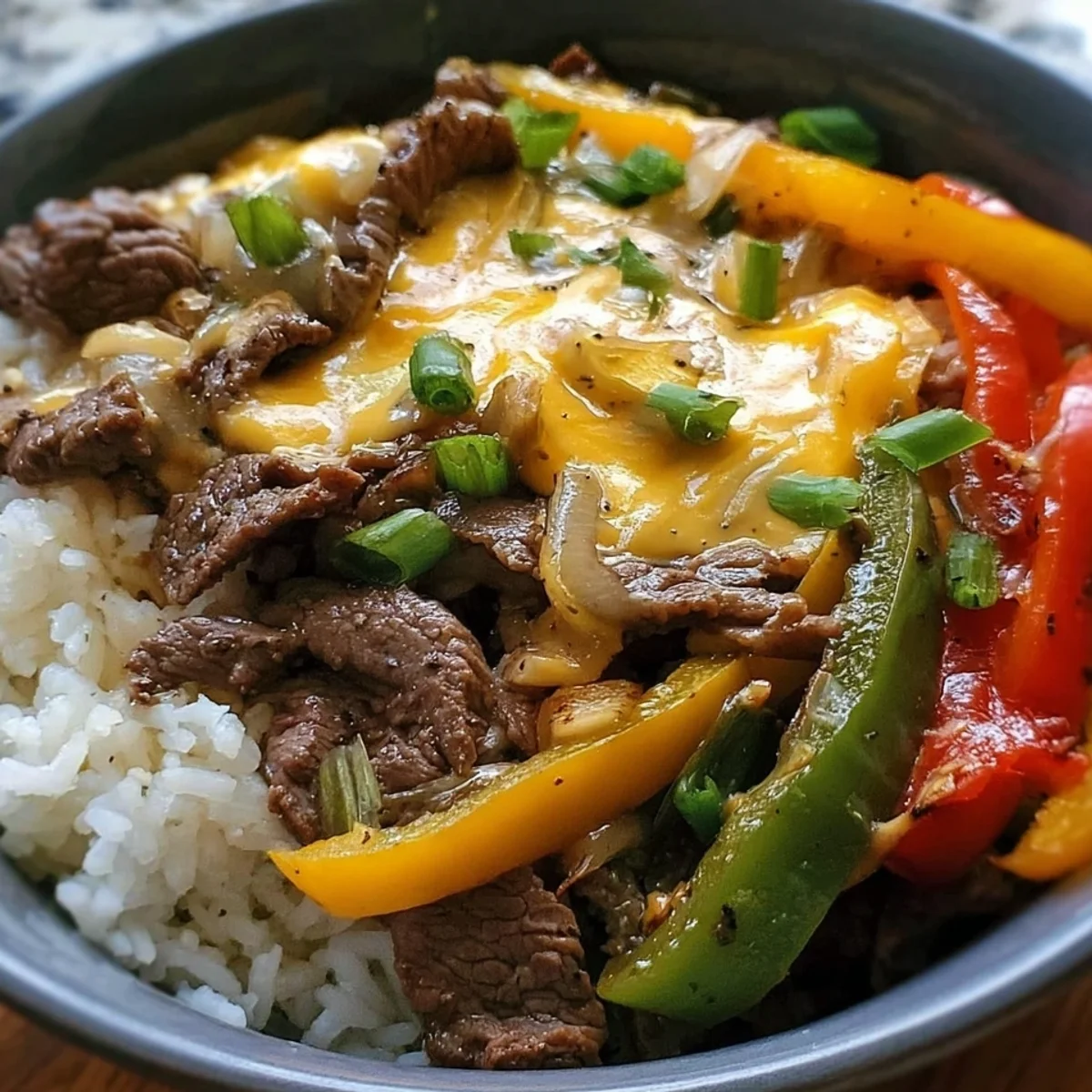 Philly Cheesesteak Rice Bowls: High Protein Meal Prep