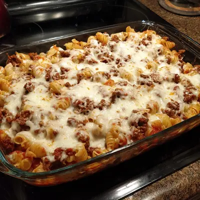 Protein Cottage Cheese Pasta Bake with Ground Beef