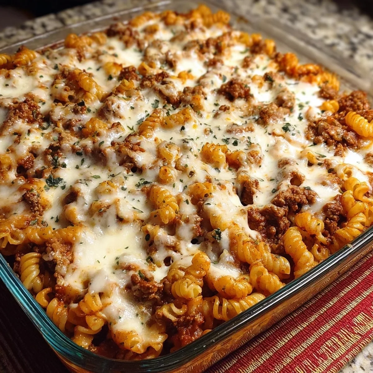 Protein Pasta Bake: Cottage Cheese & Ground Beef