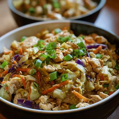 Quick Chicken Egg Roll Bowls with Cabbage