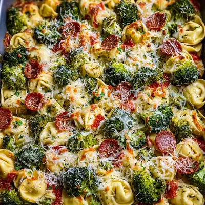 Sheet Pan Broccoli Tortellini Bake: Easy Dinner Recipe