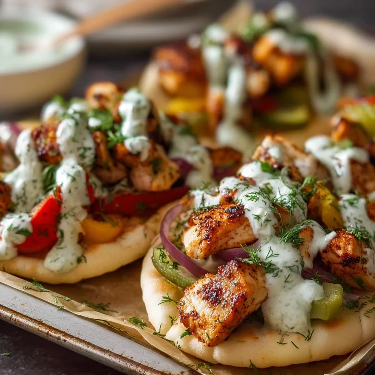 Sheet Pan Chicken Pitas with Herby Ranch