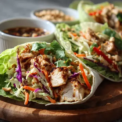 Thai Chicken Wraps with Crunchy Asian Slaw
