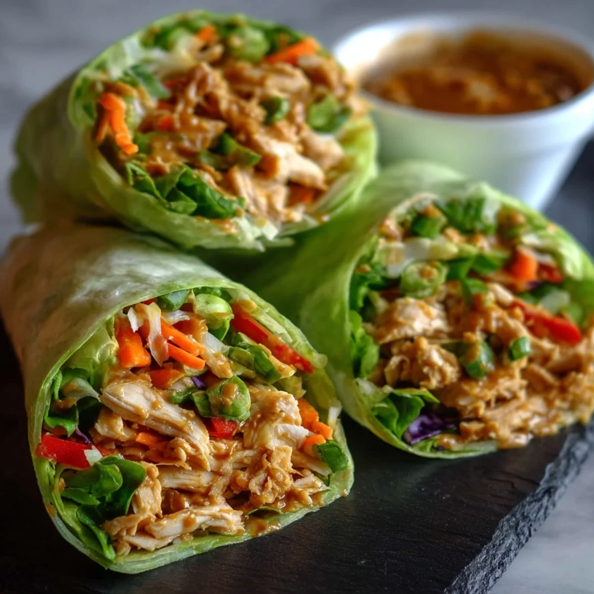 Thai Peanut Chicken Wraps: 32g Protein, Quick Meal Prep