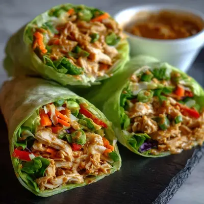 Thai Peanut Chicken Wraps: 32g Protein, Quick Meal Prep