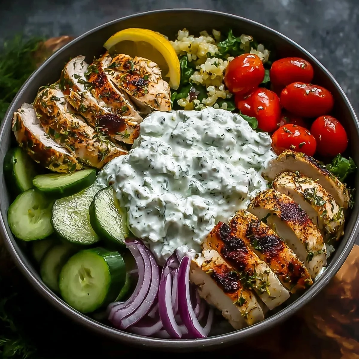 Zesty Mediterranean Chicken Tzatziki Bowls for Meal Prep
