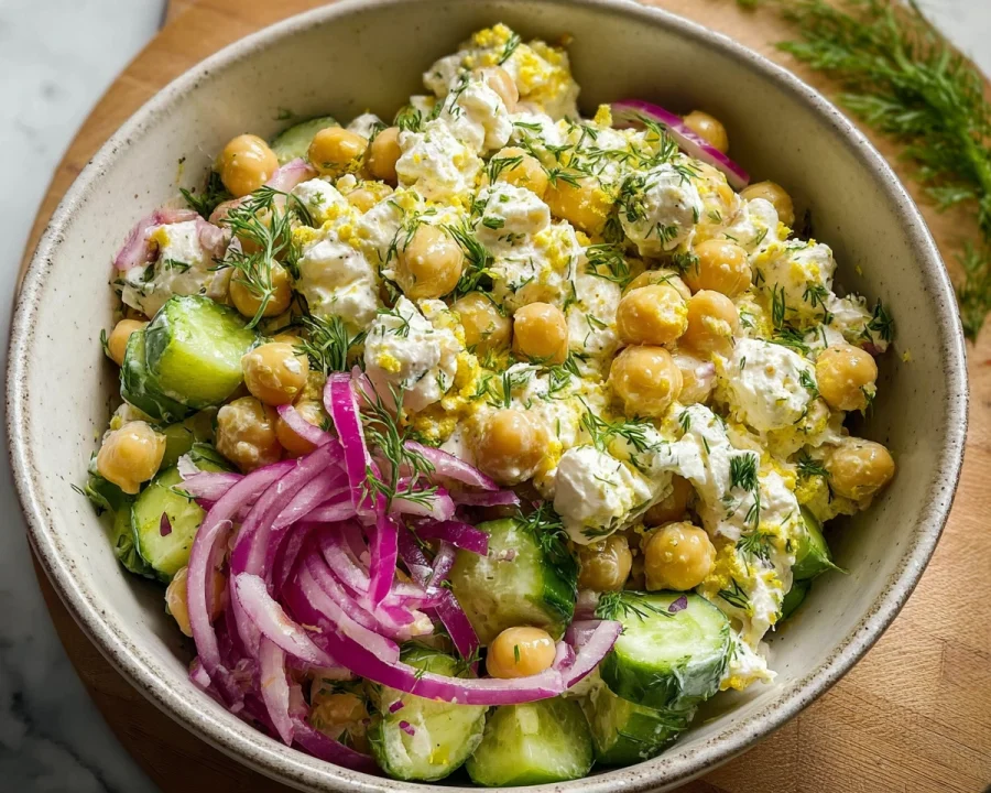 30-Minute Cottage Cheese Chickpea Salad Recipe