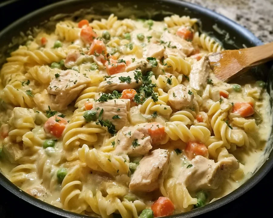Creamy Chicken Pot Pie Pasta: Easy 25-Minute Dinner