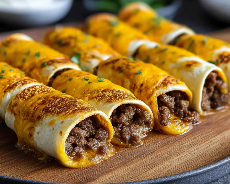 Garlic Butter Beef Cheeseburger Rollups Recipe