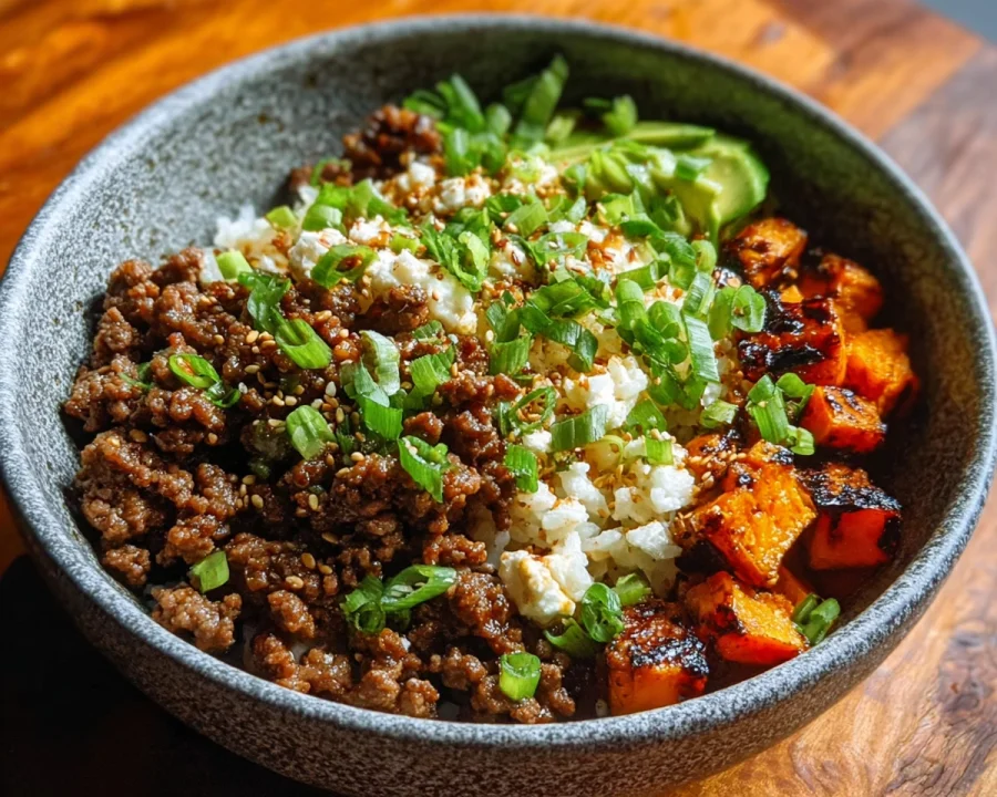 Ground Beef Hot Honey Bowl: Sweet, Spicy & Savory