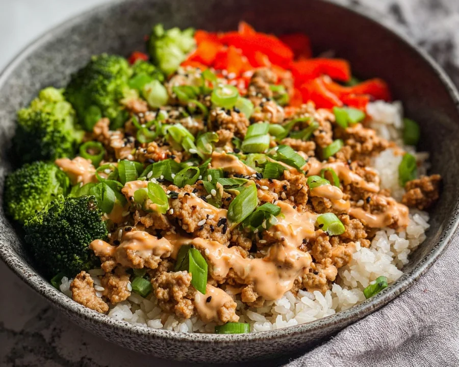 Healthy Ground Turkey Rice Bowls: High-Protein Meal