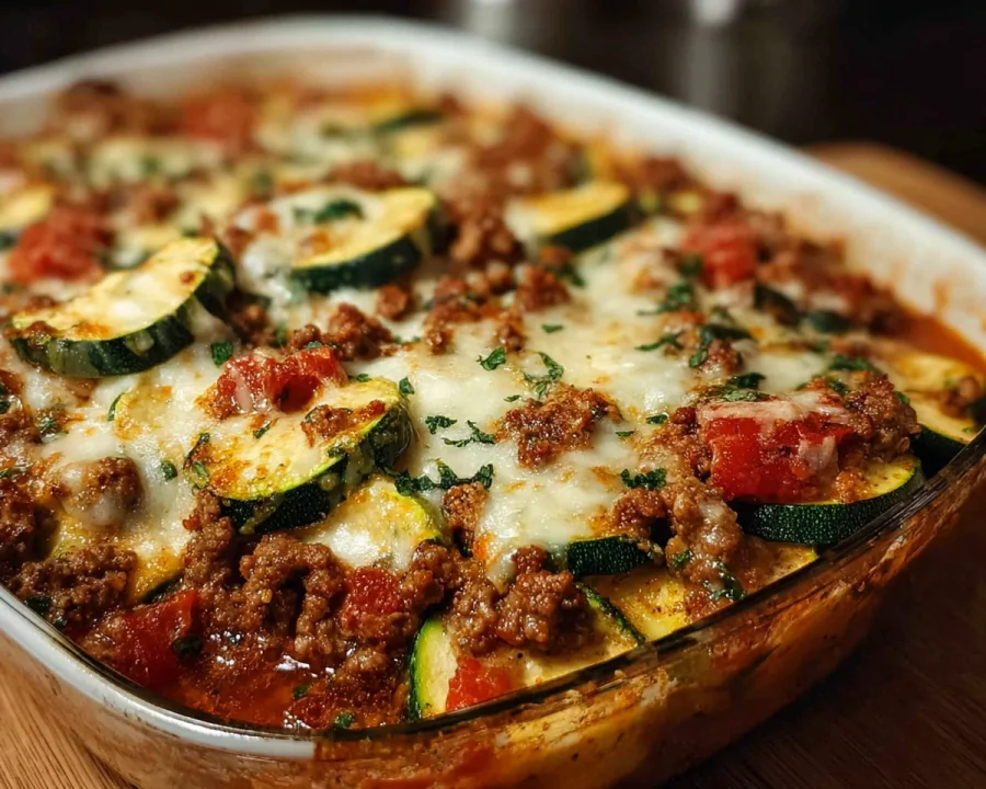 Healthy Ground Turkey Zucchini Casserole