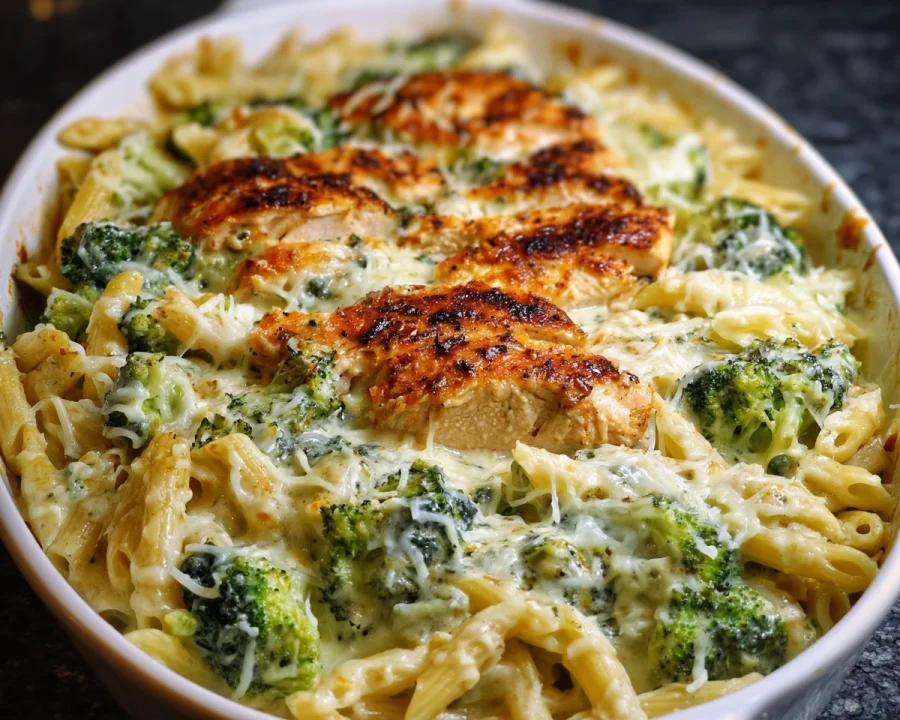High Protein Alfredo Bake: Creamy Comfort