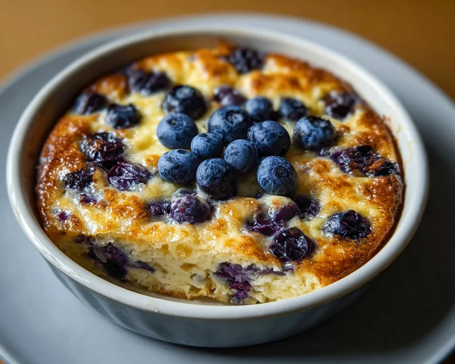 High Protein Blueberry Cottage Cheese Breakfast Bake