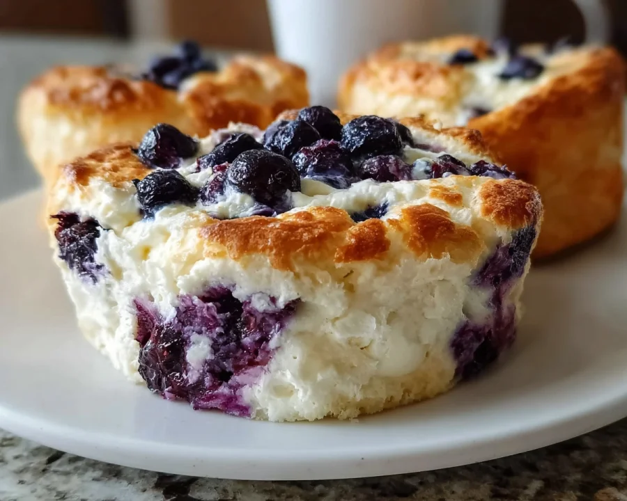 High Protein Cottage Cheese Blueberry Cloud Bread