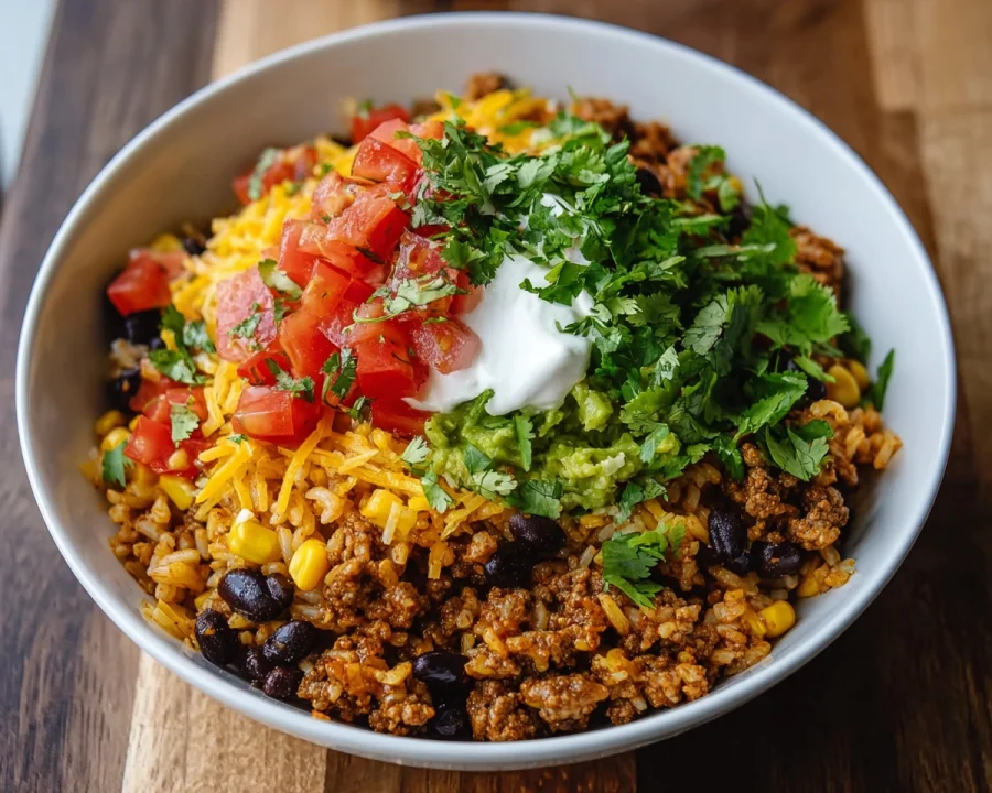High-Protein Taco Rice Bowl: Quick Weeknight Dinner