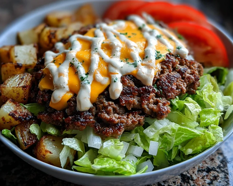 Low-Carb Smash Burger Bowl: High-Protein & Flavorful
