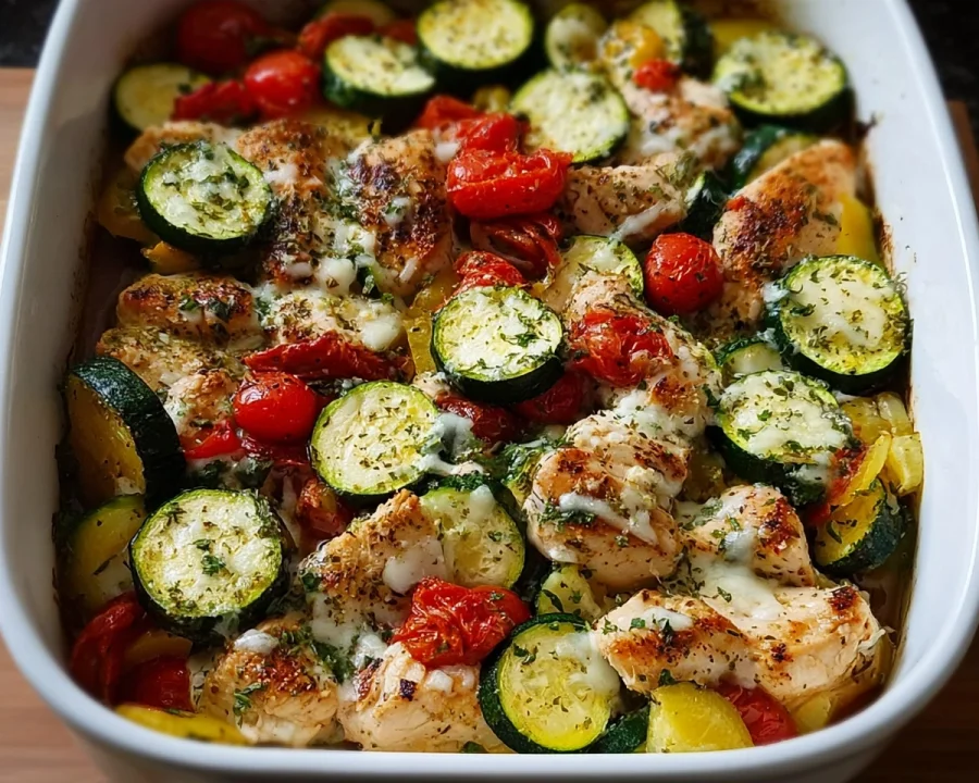 Mediterranean Chicken Zucchini Bake: Easy 30g Protein Meal