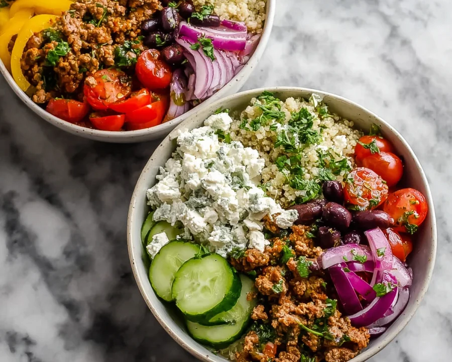 Mediterranean Ground Turkey Bowls | Healthy Meal Prep